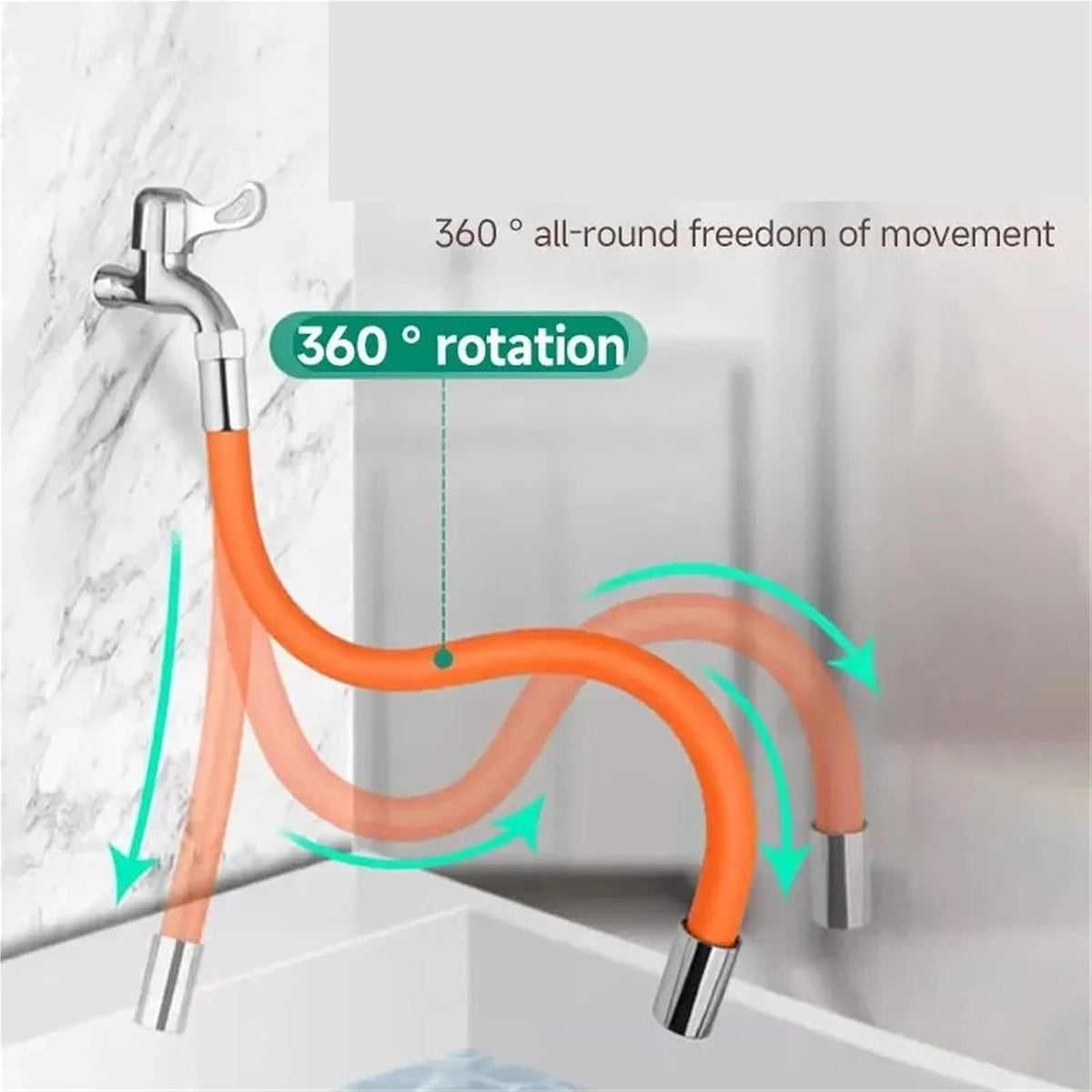 وصلة حنفية مرنة بتلفّ 360°